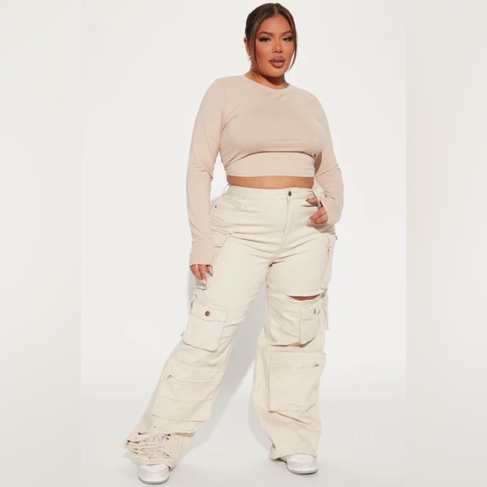 Size 18 Women's Cream Cargo Pants